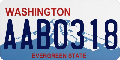 WA license plate AAB0318