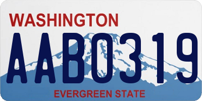 WA license plate AAB0319