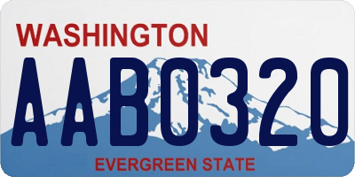 WA license plate AAB0320