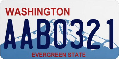 WA license plate AAB0321