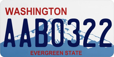 WA license plate AAB0322