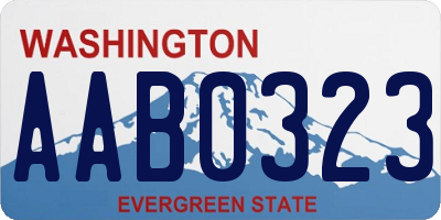 WA license plate AAB0323