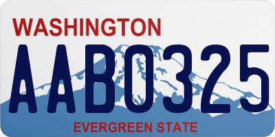 WA license plate AAB0325