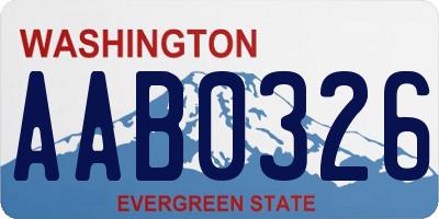 WA license plate AAB0326