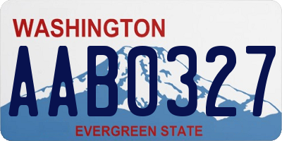 WA license plate AAB0327