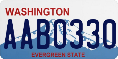 WA license plate AAB0330