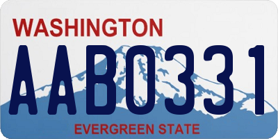 WA license plate AAB0331