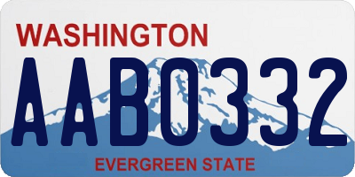 WA license plate AAB0332