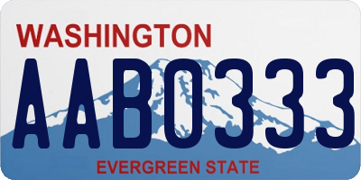 WA license plate AAB0333