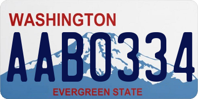 WA license plate AAB0334