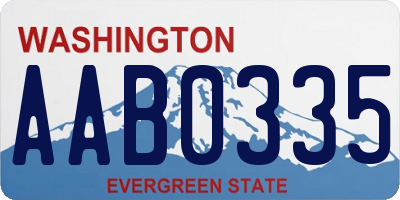 WA license plate AAB0335