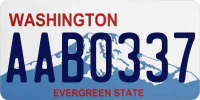 WA license plate AAB0337