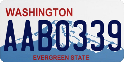 WA license plate AAB0339