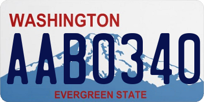 WA license plate AAB0340