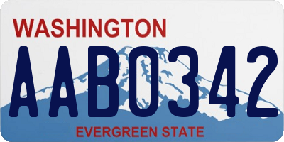 WA license plate AAB0342