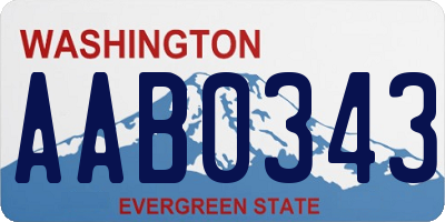 WA license plate AAB0343