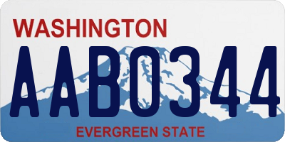 WA license plate AAB0344