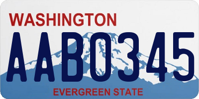 WA license plate AAB0345