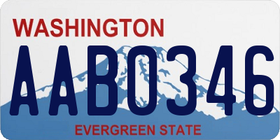 WA license plate AAB0346