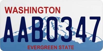 WA license plate AAB0347