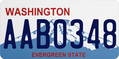 WA license plate AAB0348