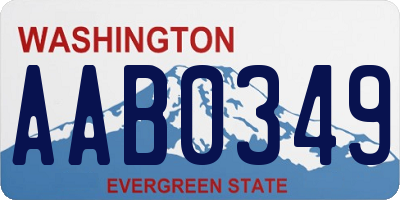 WA license plate AAB0349