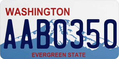 WA license plate AAB0350