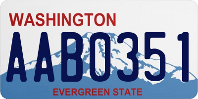 WA license plate AAB0351