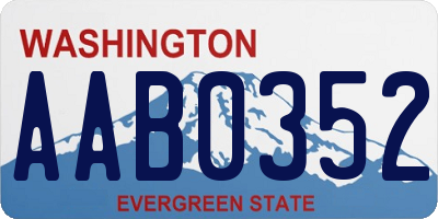 WA license plate AAB0352