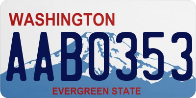 WA license plate AAB0353