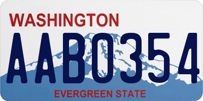 WA license plate AAB0354