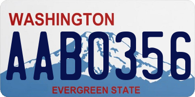 WA license plate AAB0356