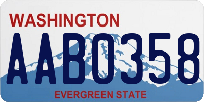 WA license plate AAB0358