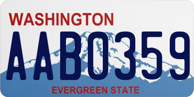 WA license plate AAB0359