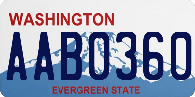 WA license plate AAB0360