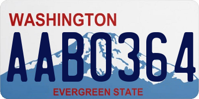 WA license plate AAB0364