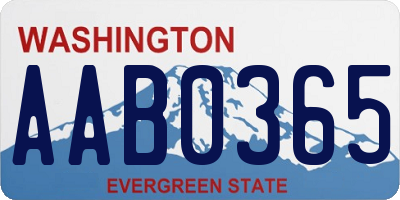 WA license plate AAB0365