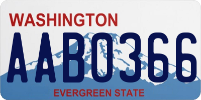 WA license plate AAB0366