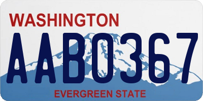 WA license plate AAB0367