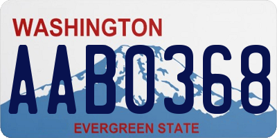 WA license plate AAB0368