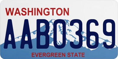 WA license plate AAB0369