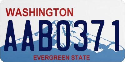 WA license plate AAB0371