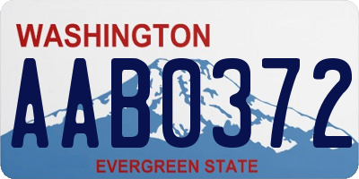 WA license plate AAB0372