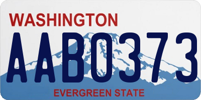 WA license plate AAB0373