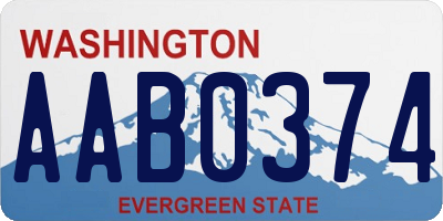 WA license plate AAB0374