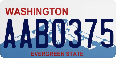 WA license plate AAB0375