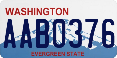 WA license plate AAB0376