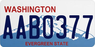 WA license plate AAB0377