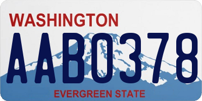 WA license plate AAB0378