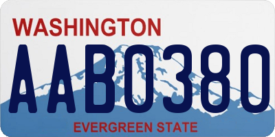 WA license plate AAB0380